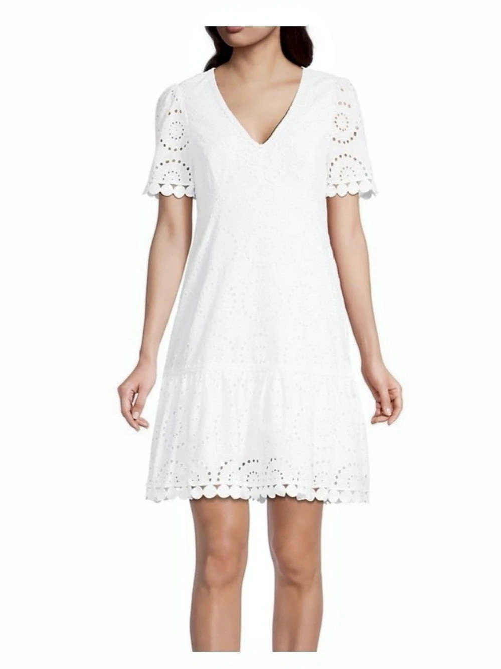 Lilly Pulitzer White Eyelet Mini Dress Size 10 Like New